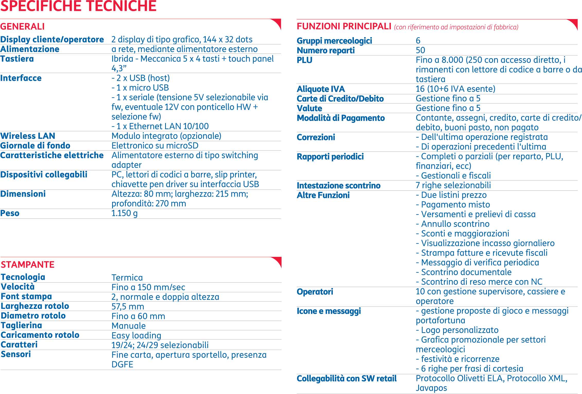 specifiche tecniche form 200 plus